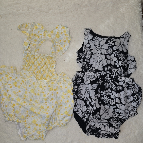 Joie Floral Yellow and Black Kids Bodysuits - Picture 3 of 8